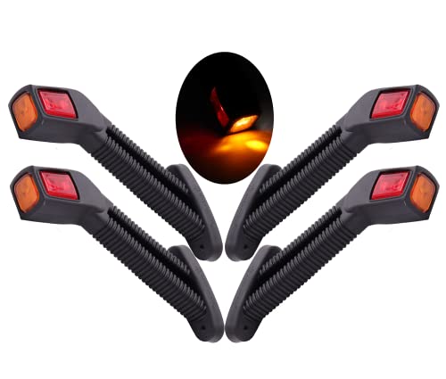 4 X luces LED de posicion lateral de 12V 24V para camiones, remolques, semirremolques, tractores, etc, rojo y amarillo y blanco Cover