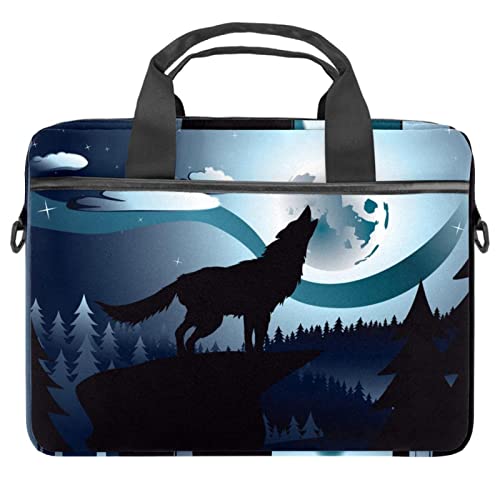 Sac bandoulière ordinateur portable 13-14 pouces loup pour protéger des rayures