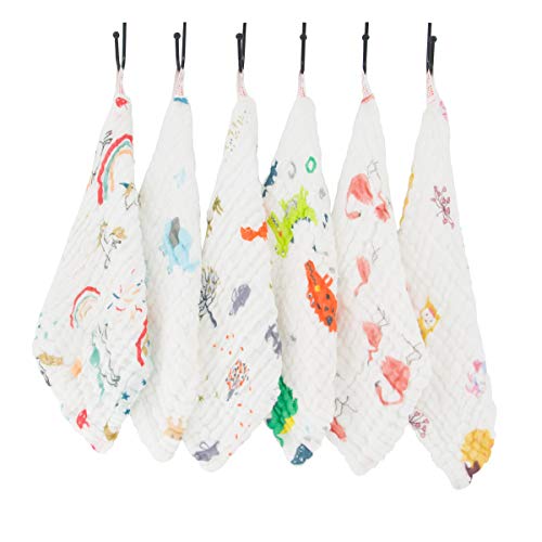 YEBON ProC 100% Muslin Cotton Baby Washcloths Soft Newborn Baby Face Towel for Sensitive Skin- Baby Registry as Shower?12 Pack 12x12 inches