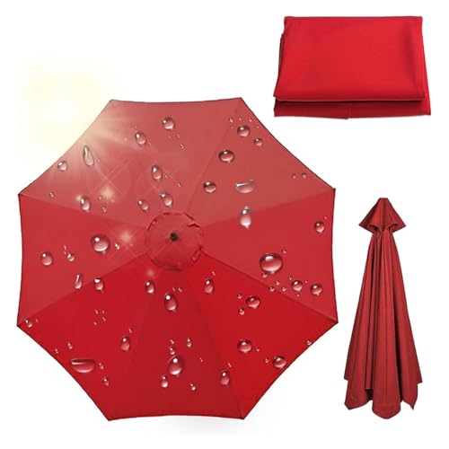 4m Waterproof UV Protect 8-Rib Replacement Umbrella - Red Outdoor Canopy for Beach, Patio, Garden Use -, Slish, Perfect e Solut