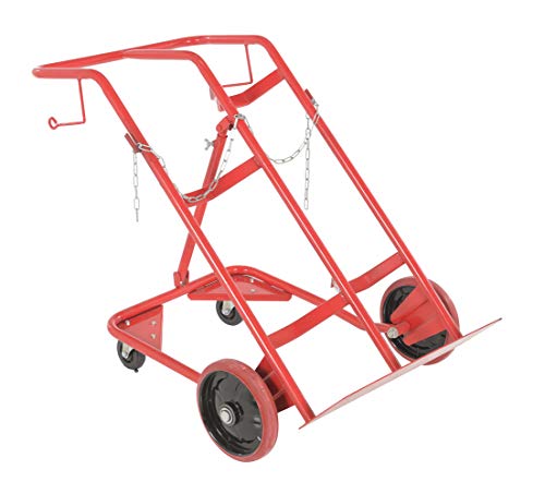 Vestil CYHT-350 Cylinder Tilt Back Hand Truck, Mold-On-Rubber Wheels, 350 lb. Load Capacity, 47" Height, 30.50" Length X 17" Width