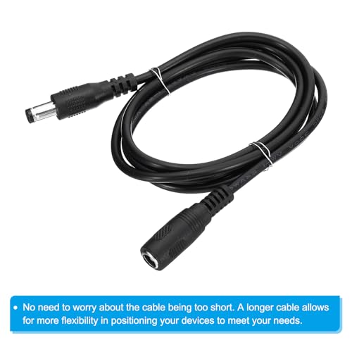 Câble d'extension DC 5.5 x 2.1 mm PATIKIL 3ft 24 AWG pour bande LED et caméra noir - 5