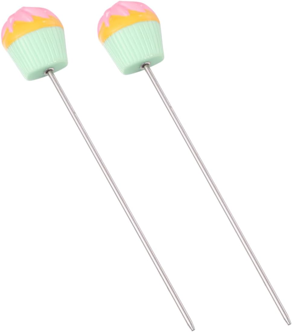 Ciieeo 4pcs Diy Baking Tool Stainless Steel Cake Tester Needle Easy Wash Cake Pattern Handle for Baking Lovers