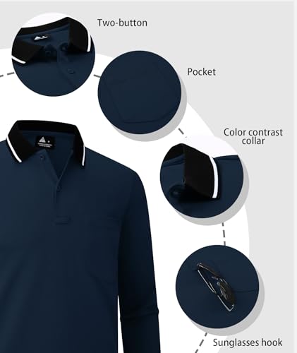 ZITY 3 Pack Men Polo Shirts with Pocket Long Sleeve - $17 After coupon - image 3