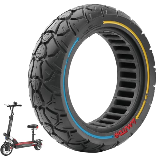 VOLOHAS 10x3 Solid Rubber Tyres - 10 Inch, 255x80, 80/65-6.5 Replacement Tyres for Electric Scooter The Slot Wdth is 53.5 mm, Suitable for Wheels with a Width of 51-54 mm