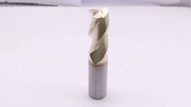 Image of 3 /4 inch 3 Flute Solid Carbide Square End Mill, ZrN Coated for Aluminum | 37 Helix, 3 /4 inch Cutting Dia, 3 /4 inch Shank Dia, 1-3 /4 inch LOC, 4 inch OAL, for Milling Aluminum and Copper