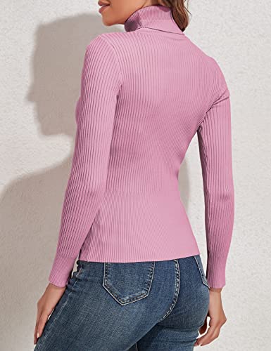 Image of PrettyGuide Women's Ribbed Turtleneck Long Sleeve Sweater Tops