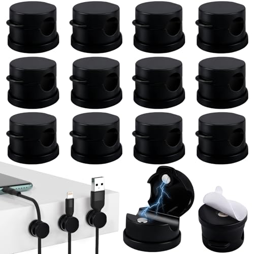 MINISOISO Clips Câble, 12 Pièces Organisateur Câble Magnetique, O...