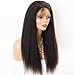 Chantiche Natural Looking Italian Yaki Lace Front Wigs Best Brazilian Remy Human Hair Wigs with Baby Hair for African Americans 130 Density 16 Inch Natural Color