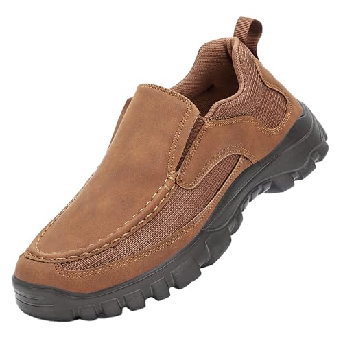 Men's Casual Slip-On Platform Loafers Comfortable Round Toe with Arch Support Lightweight Anti-Slip Lug Sole Fashion Sneakers Suitable for Walking, Working, Driving, Etc.
