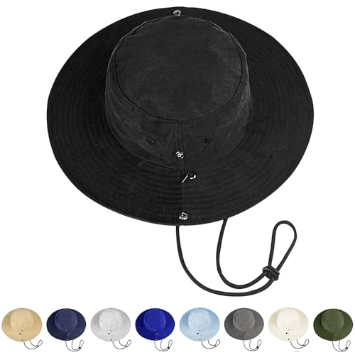 Image of ZOORON Bucket Hat Wide Brim Boonie Hats Safari Hat for Hiking Fishing Outdoor