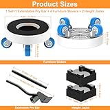 NIUXX Furniture Slider with Lifter: Round Furniture Mover with 1.25 Inch 360° Rotating Wheels - Moving Slider for Heavy Duty Appliances Sofa Bed Table - Load Capacity Up to 450kg - Image 2