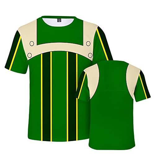 Jilijia My Hero Academia Camiseta 3D Impresión a color Midoriya Izuku Top Camisa de manga corta Verano MHA Disfraz, Asui Tsuyu, 54