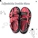 Raoendis Tie-Dye Fashion Kids Sandals Adjustable Double Strap Lightweight Non-Slip Water Marbled Sandals Red Toddler shoes Size 5