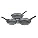 Produktbild SALTER BW06235S Megastone Bratpfannen-Set - 3-teiliges Antihaft pfanneset, 20, 24 & 28cm pfannen, Induktionsherd & spülmaschinenfest, 100% PFOA-frei, Brat- & Universalpfannen, Soft Touch-Griffe