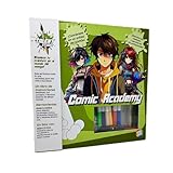 Cefa Toys - Comic Academy Talent Studio - Kit de Dibujo Manga y Cómic Infantil - Set Creativo con Rotuladores, Guía de Estilo, Plantillas, Bloc y Accesorios - Arte Japonés para Niños desde 8 Años