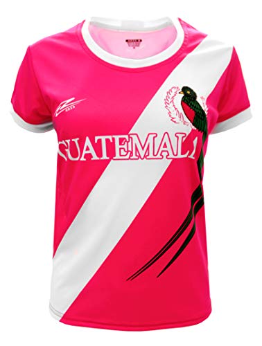 Arza Sports Guatemala Women Soccer Jersey Short Sleeve Pink/Blue/White Slim Fit (US, Alpha, Medium, Regular, Regular, Pink)