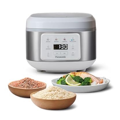 Foto di Panasonic SR-DA152WXE Cuociriso Automatica con Vapore, 1,5 litri (8 porzioni), Fuzzy Logic, Indicazione Livello Acqua, Senza BPA, Mantenimento in Caldo, Avvio Ritardato, Bianco