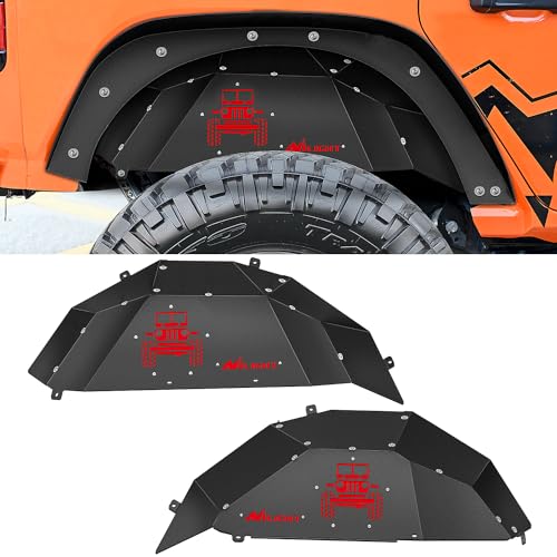 Image of Nilight Rear Inner Fender Liners Steel Wheel Cover Fit for Jeep Wrangler JL JLU 2 /4 Doors 2018 2019 2020 2021 2022 2023 2024 2025 Bolt-on Style Fender Flares Splash Guards