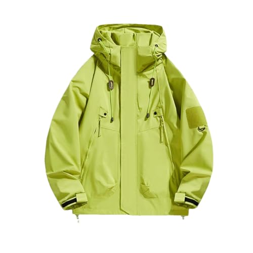 Outdoor Hiking Jackets For Men Trekking Coats Hood All-Match Outerwear fluorescent EN8 XXL
