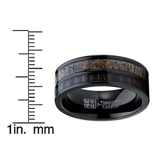 Metal Masters Co. Men's Tungsten Ring Wedding Band Real Deer Antler, Koa Wood Inlay, Outdoor Hunting4