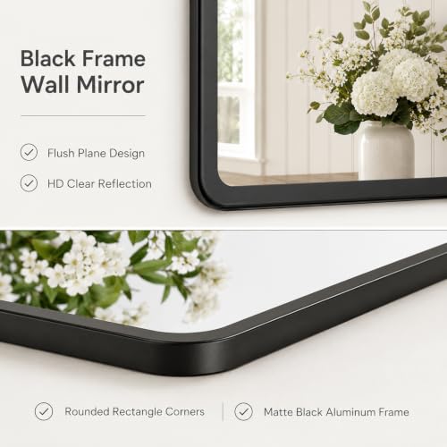 Image of pertetey 60 x 28 in Rounded Rectangle Bathroom Mirror