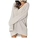 Robe Pull Femme Col V Sexy Ample Chic Et Elegant en Maille Long Pullover Tricot Casual Tendance À Manche Longue Grande Taille Robe Pas Cher A La Mode