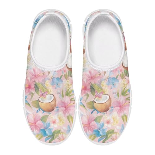 Kids Slip On Shoes for Girls with Flower Print, Non-Slip, Breathable, Easy Wear, for School, Camping, Picnic2
