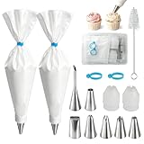 Reusable Piping Bags and Tip Set,16inch Pastry Bags,for Cake Decorating Kit and Home Baking,Frosting Piping Kit,15PCS,Cake Piping Kit, Easy to Clean