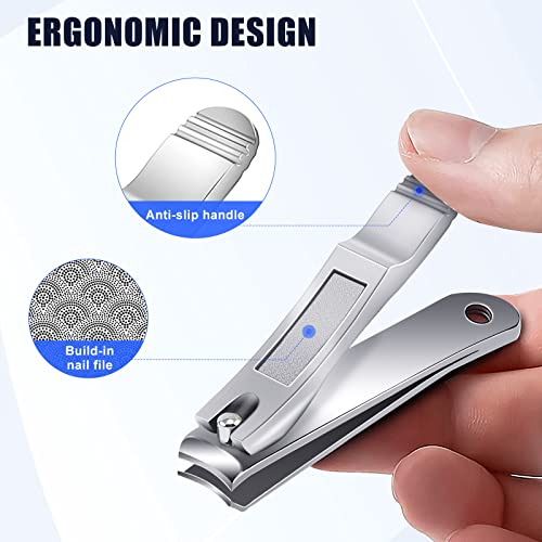 Nail Clippers Set For Fingernail Toenail - Drmode Large & Small 2 Pack Professional Stainless Steel Toe Nail Clippers Nail Cutter, Sharp Travel Finger Nail Clippers Kit With Case Gifts For Men Women #TOP2