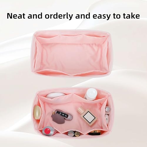 Image of DGAZ Silk Purse Organizer Insert For Hermes Hac 28 /32 /40 /45 /50 Bags, Luxury Handbag & Tote Organizer, Simplicity bag organizer(Pink,Hac32)