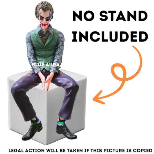 Image of Blue Aura Joker Action Figure Car Accessories Joker Statue for Decor Dashboard Toy Height - 15CM | Jo-ker Sitting