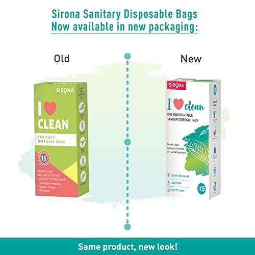 Image of Sirona Sanitary Disposal Bags - 60 | Leakproof, Odor-Concealing Disposal for Tampons, Pads, Liners & More | Hygienic & Travel-Friendly (60 Pack)