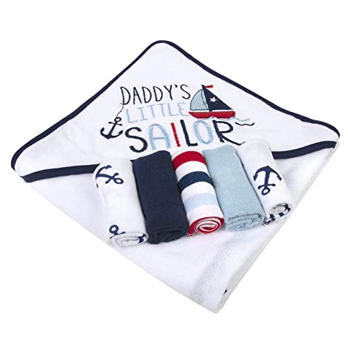 Baby Hooded Towel And Washcloth Set For Infants, Boys And Girls 6-12 Months (Daddy's Sailor) #TOP2