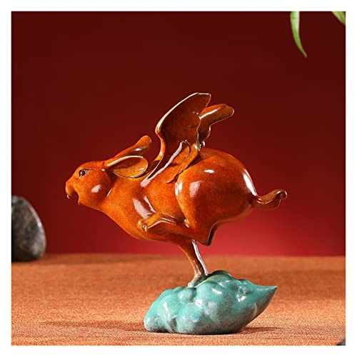 Objet déco lapin en cuivre coloré statuette salon entrée bureau - 4
