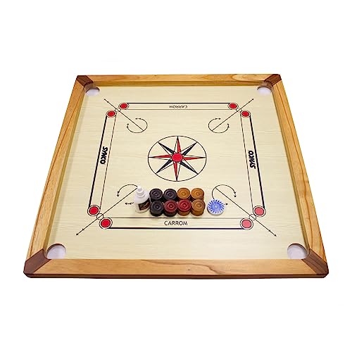 Tabla de Carrom Synco 2966 - GICO (66 x 66 cm, 4 jugadores, de 6 años a adultos, con...