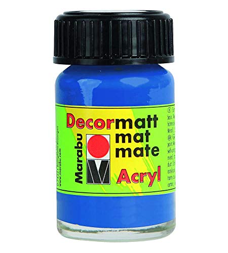 Preisvergleich Produktbild Marabu Acrylfarbe "Decormatt", mittelblau, 15 ml, im Glas