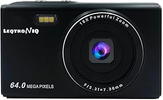 LEQTRONIQ 4K Digital 48 MP Camera with 32GB SD Card, 16x Digital Zoom & Autofocus for Recording, Vlogging, Streaming with 1 Year Warranty (2 Batteries)