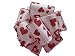 50 Yards Wire-Edged 2.5" Ribbon; Red Hearts & Edge on White Ribbon