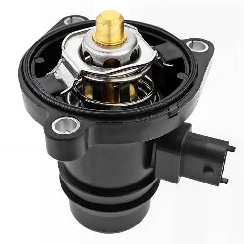 1PC Thermostat with Seal Housing Replacement Seal Housing Thermostat Housing Plug for V-auxhall C-orsa D E Astra J 1.2 1.4 Replaces 55593033 55579011 for V-auxhall Adam/Corsa D/E 1.2/1.4/Astra J Black