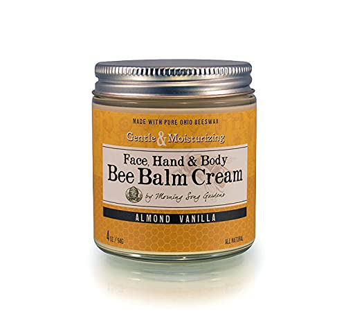 Morning Song Gardens Bee Cream - Almond Vanilla - All Natural Hand & Body Moisturizer (4 ounces)