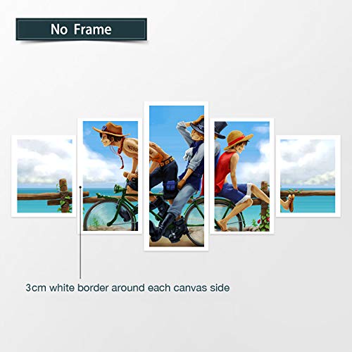 InsNordic Anime One Piece Luffy Ace Sabo Three Brothers Poster Print on Canvas Painting for Living Room Decor Wall Art (Unframed, 3)