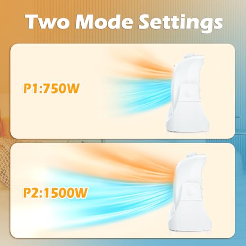 Image of LifePlus 2 in 1 Heater Fan Combo, Portable Cooling Desk Fan, Air Circulator Fan 45 Tilt, 2 Wind Speeds, 1500W Overheat Protection Personal Small Floor for Home Office White
