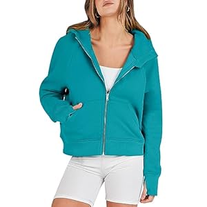 ANRABESS Womens Cropped Zip Up Hoodies Fleece Sweatshirts Zipper Jackets Hooded Pullover Sweaters 2024 Teens Preppy Clothes