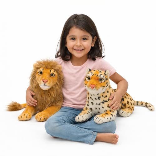 Image of Tabitha Stuffed Toys-Ultra Soft Plush Toy for Kids | Birthday Gifts for Kids and Girls | (Combo of 2 Toys 32 Cm Lion & Leopard)