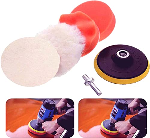 Image of DIY Crafts with 2X Felt 2X Fur 2X Backer Pads, 4 inch inch Kit, 6-11x Gross Polishing Buffing Pad Kit Drill Nut Polishing Foam Buffing Compound Auto Poli (with 2X Felt 2X Fur 2X Backer Pads, 4 inch inch Kit)
