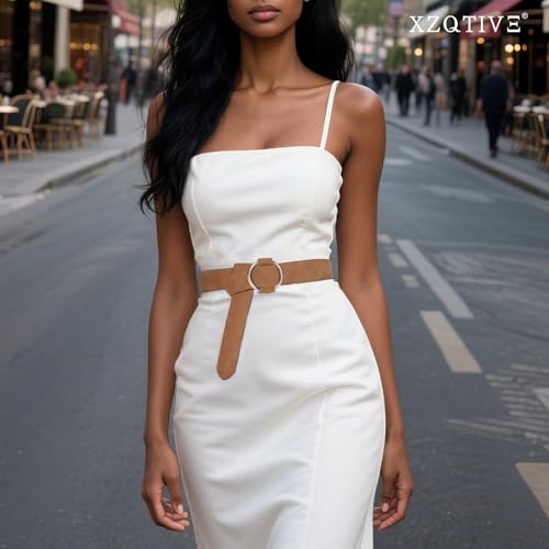 XZQTIVE Women Suede Belt Fashion Leather Belts With Silver Buckle Ladies Waist Belt For Jean Pant2