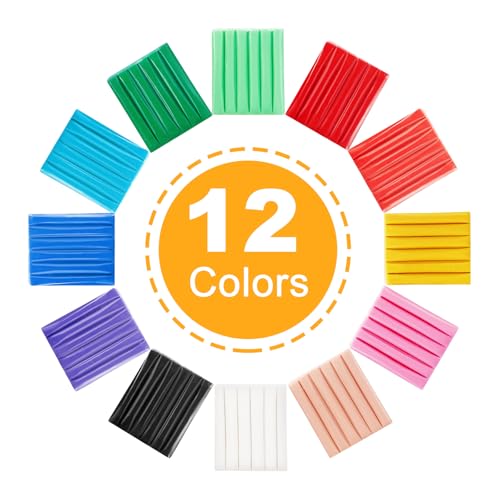 Image of CiaraQ Polymer Clay Kit, Mini Modeling Clay Set | for Kids /Beginners / Artist, 12 colors