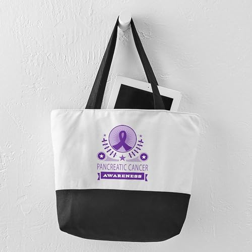 CafePress Pancreatic Cancer Awareness Canvas Tote Top Zipper Closure4