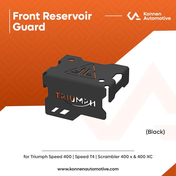 Image of Front Reservoir Guard Compatible With Triumph Speed 400 |speed T4 | Scrambler 400X | Scrambler 400XC (Black, Pack of 1)